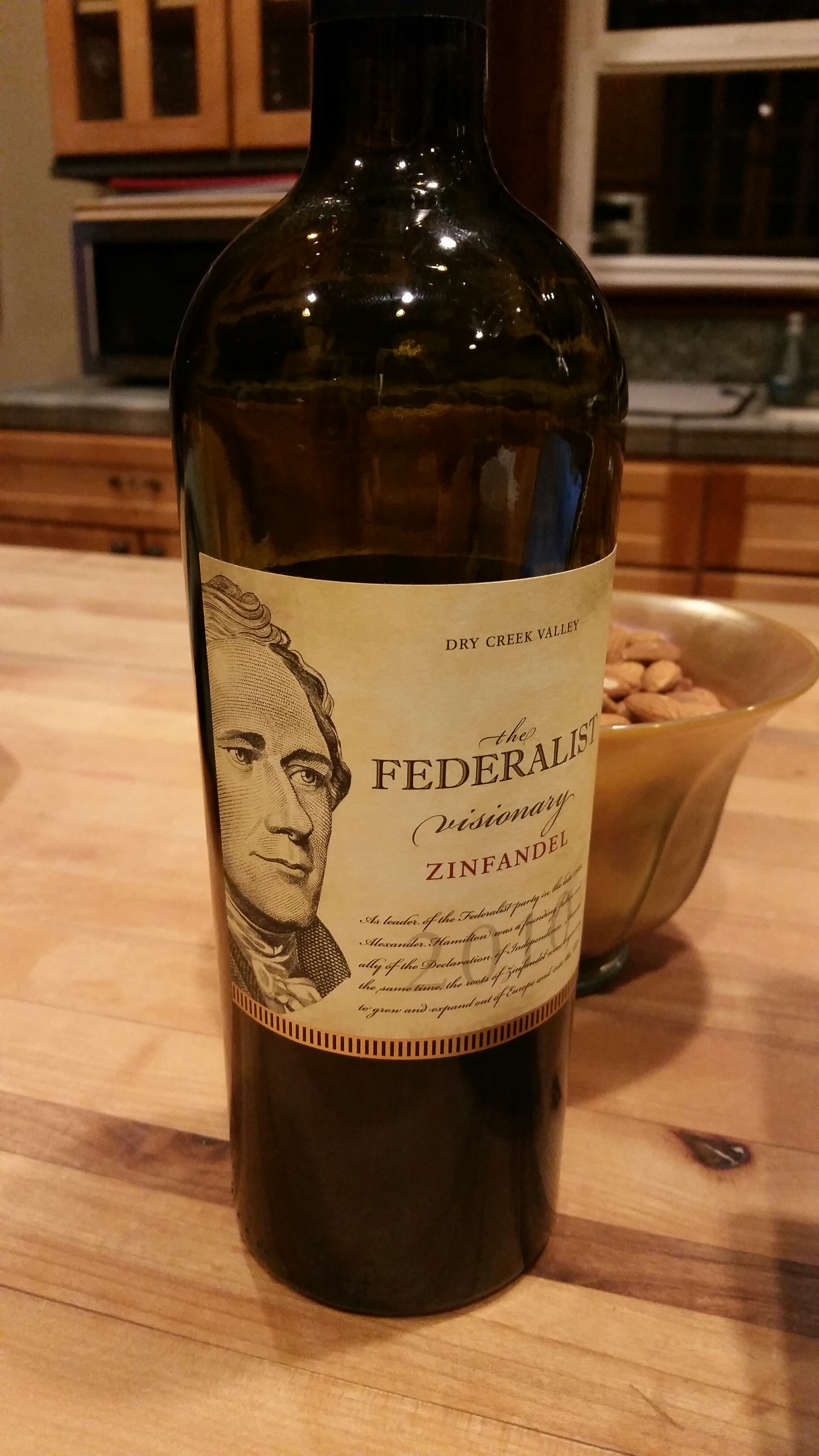 label is deceiving; a local winemaker's reused bottle.