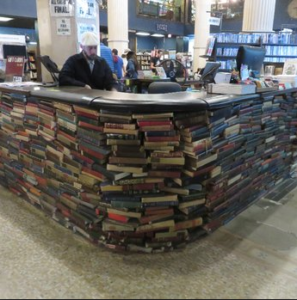 counter of books